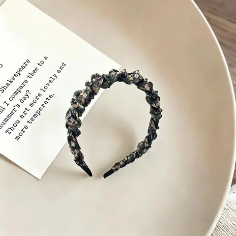 Damen Mode High Crown Zahn Umwickelter Haarreif Täglicher Mesh Blumen Haarreif Süßer Kopfschmuck Haarschmuck Für Gesicht Waschen