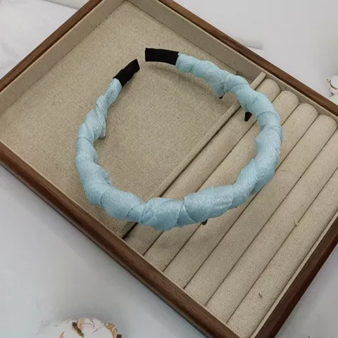 Serre-tête Tendance pour Femmes Sommet Crânien Élevé Tissu Enveloppé Cercle de Cheveux avec Dents Accessoires de Cheveux Antidérapants Quotidiens
