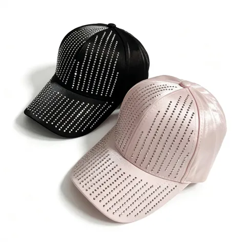Women Satin Rhinestone Baseball Cap Meteor Shower Pattern Fashion Curved Brim Adjustable Outdoor Sun Hat Casual Hat