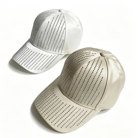 Women Satin Rhinestone Baseball Cap Meteor Shower Pattern Fashion Curved Brim Adjustable Outdoor Sun Hat Casual Hat