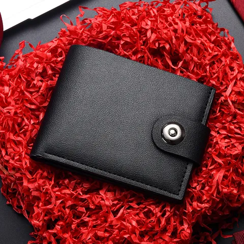 Heren Mode Korte PU Lederen Portemonnee Meerdere Sleuven Casual Tas Horizontale Visitekaartjeshouder Bifold