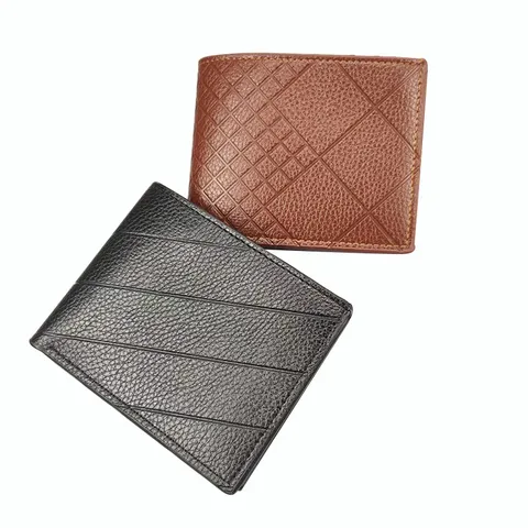 Portafoglio Corto in Pelle PU da Uomo Business Casual Tinta Unita Portamonete con Zip Grande Capacità Portacarte