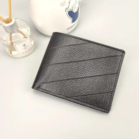 Portafoglio Corto in Pelle PU da Uomo Business Casual Tinta Unita Portamonete con Zip Grande Capacità Portacarte