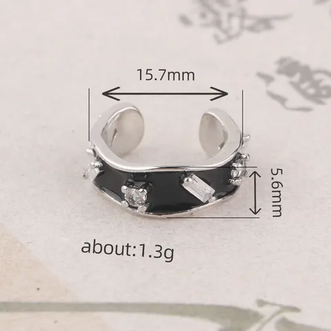 Herren Ohne Ohrloch Ohrclip Kupfer Zirkonia Tropfkleber Einzelner Ohrring Mode Persönlichkeit Schwarz Silber Schmuck
