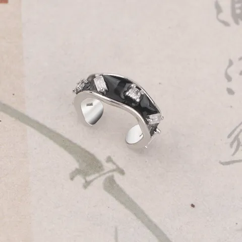 Herren Ohne Ohrloch Ohrclip Kupfer Zirkonia Tropfkleber Einzelner Ohrring Mode Persönlichkeit Schwarz Silber Schmuck