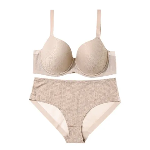 Lingerie Grande Taille pour Femmes Top And Bottom en Nylon Respirant Soutien-Gorge Push Up et Culotte Ensemble de Sous-Vêtements