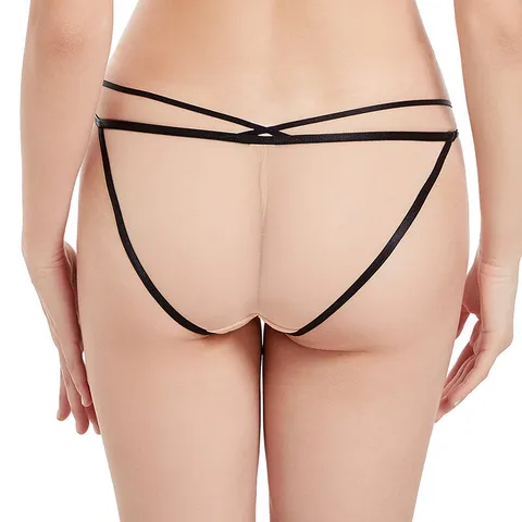 Women Sexy Transparent Mesh Panties Mid Waist Bottom Briefs With Bow Lace Trim Breathable Nylon Lingerie For Women Everyday