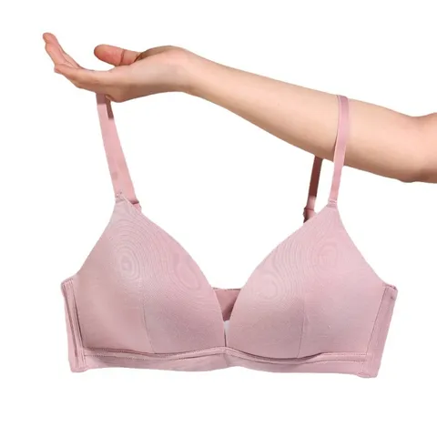 Women's French Seamless Wireless Bra Deep V Push-up Comfortable Breathable Cotton Lingerie Soft Support Everyday Top