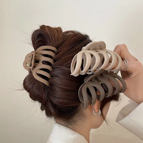 Matte Resin Hair Claw Clip Geometric Large Hair Catch Non-Slip Hair Styling Accessories For Women Daily Hair Jaw Clip