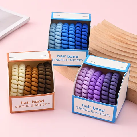 Γλυκό Χαριτωμένο Gradient Candy Color Τηλεφωνικό Σύρμα Λάστιχα Μαλλιών Πολύχρωμο Seamless Ελαστικό Σχοινιά Μαλλιών Γυναικεία Αξεσουάρ