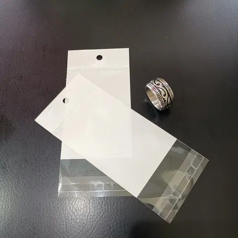 White Pearlescent Self Adhesive Opp Sealing Bags Jewelry Accessory Packaging Bags Clear Storage Pockets