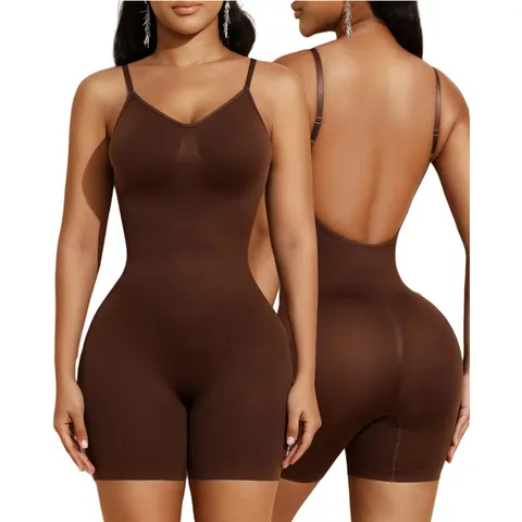 Women's Seamless U-Backless Bodysuit Backless Shapewear Tummy Control Butt Lifting Polyamide Slimming Jumpsuit Top