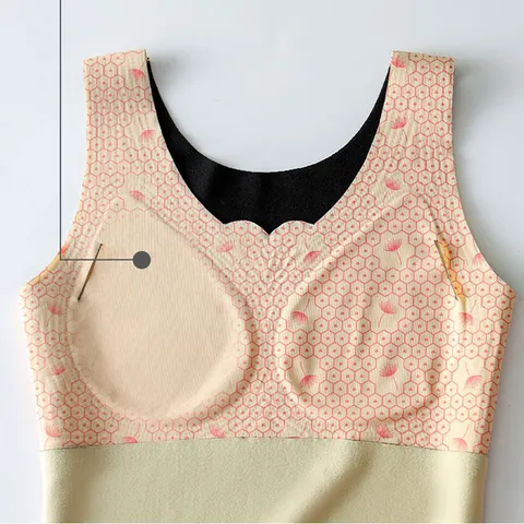 Women Thermal Vest Seamless Fleece Lined Top Sleeveless Heat Generating Base Layer Slim Fit Soft Camisole For Winter