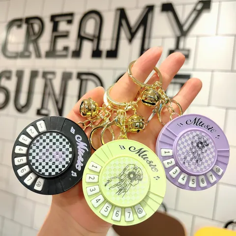 Mini Music Piano Keychain Toy Cute Cartoon Stress Relief Rhythm Instrument Bag Pendant Key Ring Gift For Kids