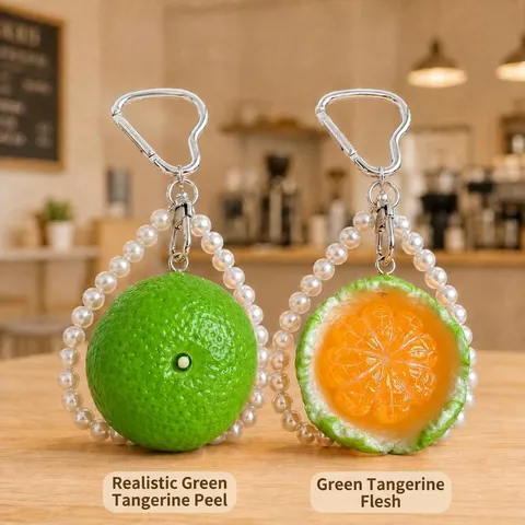 Niedliche Simulation Geschälte Orange Perle Schlüsselanhänger Kreative Frucht Apfel Banane Tasche Anhänger Damen Exquisites Kleines Geschenk