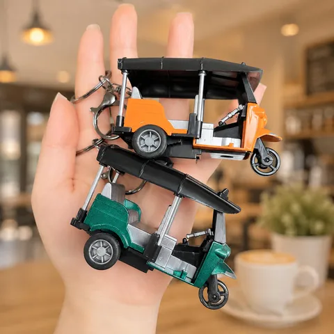 Portachiavi Creativo Mini Triciclo in Lega Modello di Auto Turistica Ciondolo da Appendere per Borsa Simpatico Portachiavi Regalo Zaino