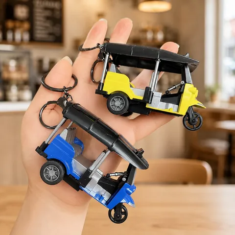 Portachiavi Creativo Mini Triciclo in Lega Modello di Auto Turistica Ciondolo da Appendere per Borsa Simpatico Portachiavi Regalo Zaino