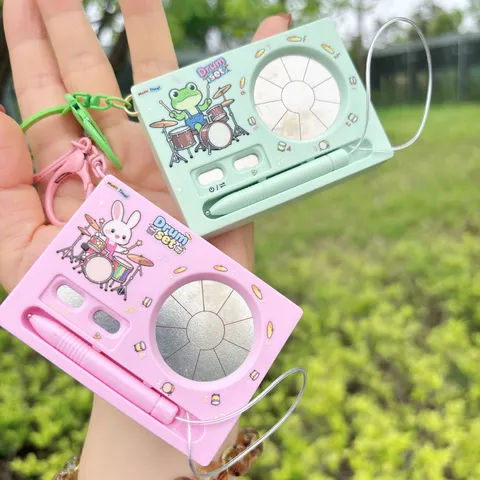 Creative Mini Electronic Drum Set Keychain Cartoon Animal Piano Pendant Music Toy Backpack Charm For Students Kids Gift