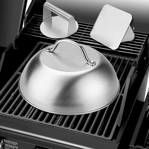 Stainless Steel Burger Press Griddle Dome Cover Round Square Steak Melting Dome Heavy Duty BBQ Cooking Tool For Kitchen