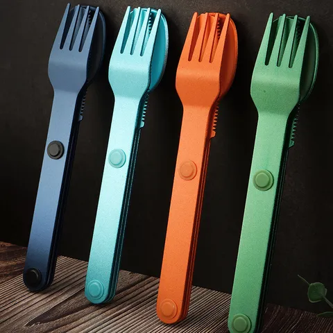 Tragbares Reines Aluminium Magnetisches Besteckset Camping Picknick Messer Gabel Und Löffel Reise Outdoor Geschirr