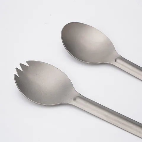 Pur Titane Extérieur Portable Cuillère-Fourchette et Cuillère Set Léger Camping Voyage Vaisselle Cuisine Outil de Couverts