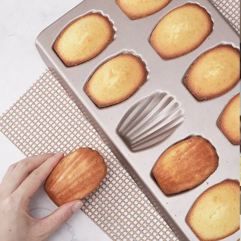 Carbon Steel 12-Cavity Madeleine Baking Pan Non-Stick Shell Shaped Biscuit Cookie Mold Kitchen Home Baking Tool Tray