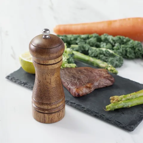 Manual Wood Pepper Grinder Oak Salt Mill Adjustable Coarseness Spice Grinder for Kitchen Cooking Tableware