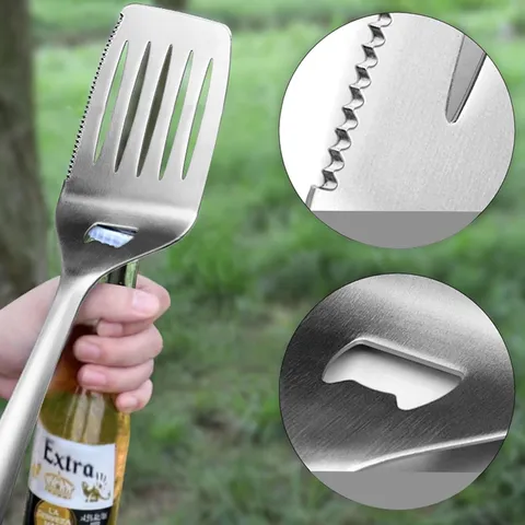 Stainless Steel BBQ Grill Tools Set Outdoor Camping Cooking Spatula Tongs Fork Brush Barbecue Utensils Kit
