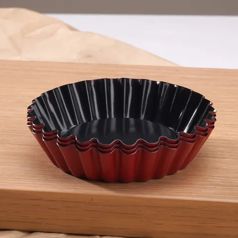 Non-Stick Carbon Steel Egg Tart Mold Mini Tartlets Pan Chrysanthemum Cup Fruit Pie Baking Tray Kitchen Bakeware