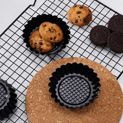 Large Round Chrysanthemum Pattern Tart Mold High Carbon Steel Non-stick Egg Tart Pan Baking Tool For Kitchen Home