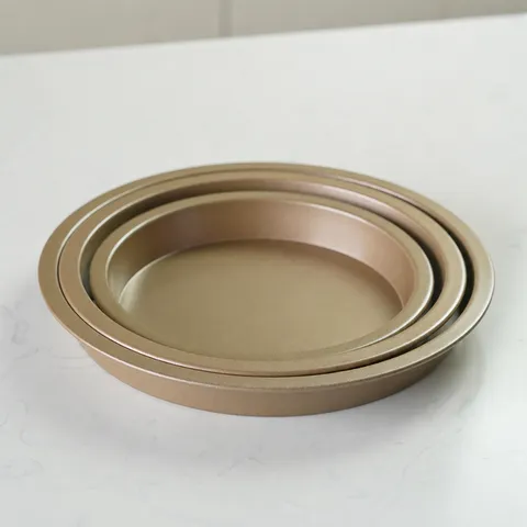 Gold Runde Kohlenstoffstahl Antihaft Pizza Backform Kuchenform Küchen Backgeschirr Werkzeug Für Pizza Kuchen Gebäck Herstellung