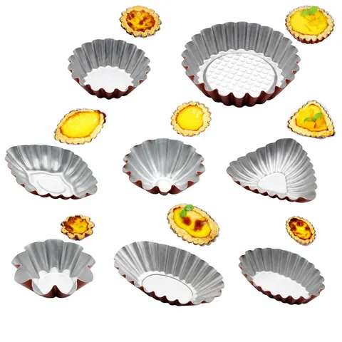 Carbon Steel Non-stick Egg Tart Mold Chrysanthemum Cup Fruit Pie Plate Cake Baking Mold Kitchen Baking Tool