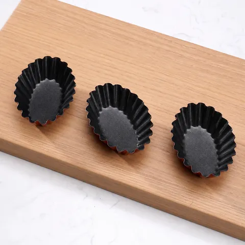 Small Oval Egg Tart Mold Non-Stick High Carbon Steel Tartlet Pan Pastry Mold Baking Tool For Home Kitchen Baking