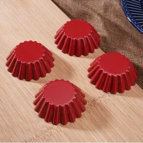 Small Flower Shape Egg Tart Mold Non Stick Carbon Steel Round Tartlet Pan Baking Tool For Kitchen Pastry