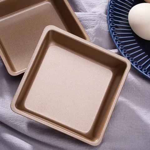 4 Zoll Quadratische Kuchenform Antihaft Kohlenstoffstahl Backform Gold Brot Backgeschirr Für Küche Backen