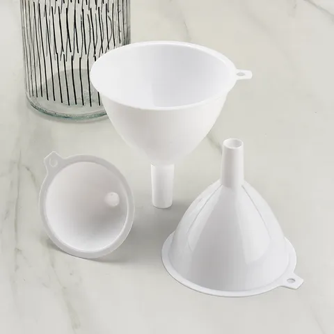 Embudo de Aceite Pequeño de Plástico para Hogar Embudo Separador Blanco Embudo de Vino de Cocina Triangular PP