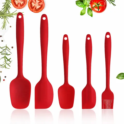 Set di Spatole in Silicone per Uso Alimentare Strumenti da Forno per Cucina Raschietto per Torte di Crema Pennello per Olio per Pastella Set di Strumenti di Miscelazione