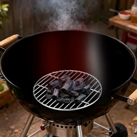 Rejilla de Parrilla de Carbón Redonda de Acero Inoxidable con Diseño de Malla de Alambre Resistente para Camping al Aire Libre
