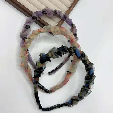 Women Fashion Chiffon Headband Non-Slip Hair Hoop Daily Elegant Hair Accessories Head Piece for Women Girls Hair Styling