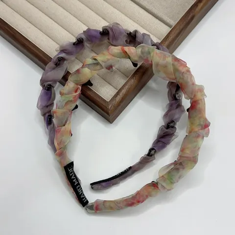 Women Fashion Chiffon Headband Non-Slip Hair Hoop Daily Elegant Hair Accessories Head Piece for Women Girls Hair Styling