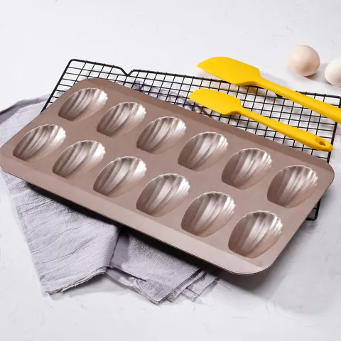 Kohlenstoffstahl Madeleine Backform Antihaftbeschichtung 12 Mulden Muschelförmig Kuchen Kekse Form Küche Backwerkzeug