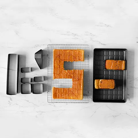 Verstellbare Geburtstagskuchen Backform Set Kohlenstoffstahl Antiohaft Rechteckig DIY Buchstaben Nummer Kuchenform Küche Backgeschirr