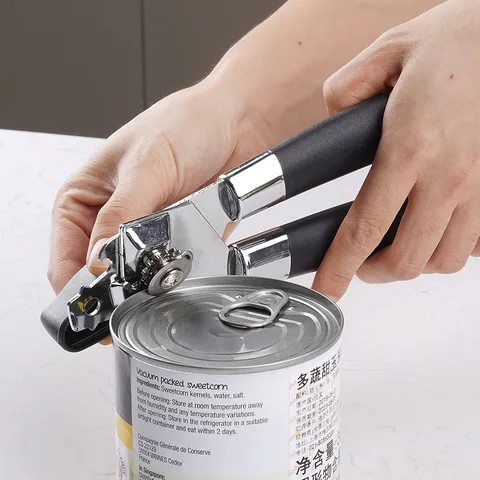 Abrelatas Multifuncional de Acero Inoxidable Abrebotellas Manual Resistente Bordes Lisos Artefactos de Cocina