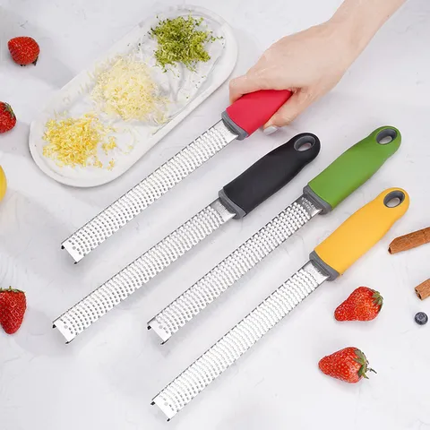 Stainless Steel Cheese Grater Lemon Zester Kitchen Food Grater with Ergonomic Handle for Citrus Chocolate Ginger Vegetables