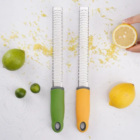 Stainless Steel Cheese Grater Lemon Zester Kitchen Food Grater with Ergonomic Handle for Citrus Chocolate Ginger Vegetables