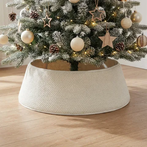 Falda de Árbol de Navidad Blanco Acrílico Tejido Grueso Collar de Árbol Estilo Nórdico Fiesta Decoración del Hogar