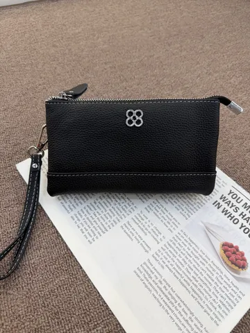 Damen Echtleder Umhängetasche Mehrschichtige Casual Schultertasche Mit Metall Kleeblatt Dekor Mode Kleine Quadratische Tasche