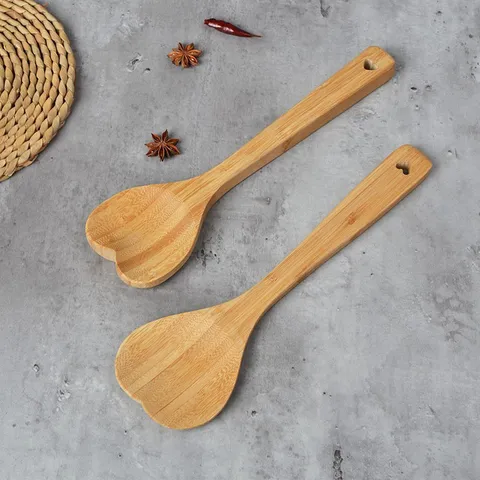 Cucchiaio di Bambù a Forma di Cuore Cucchiaio da Cucina in Legno Utensili da Cucina Cucchiaio da Insalata