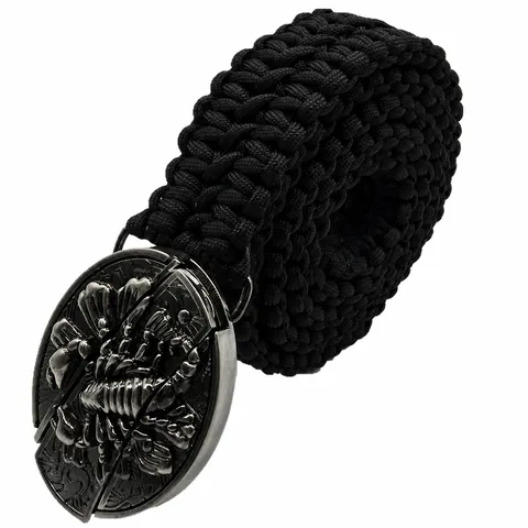 Men Tactical Belt Woven Paracord Survival Belt Outdoor Military Heavy Duty Adjustable Waist Belt With Metal Buckle