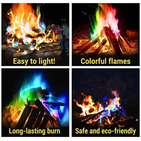 Magic Fire Color Flame Powder Mystical Colorful Flames For Bonfire Beach Party Outdoor Camping Party Decor Supplies